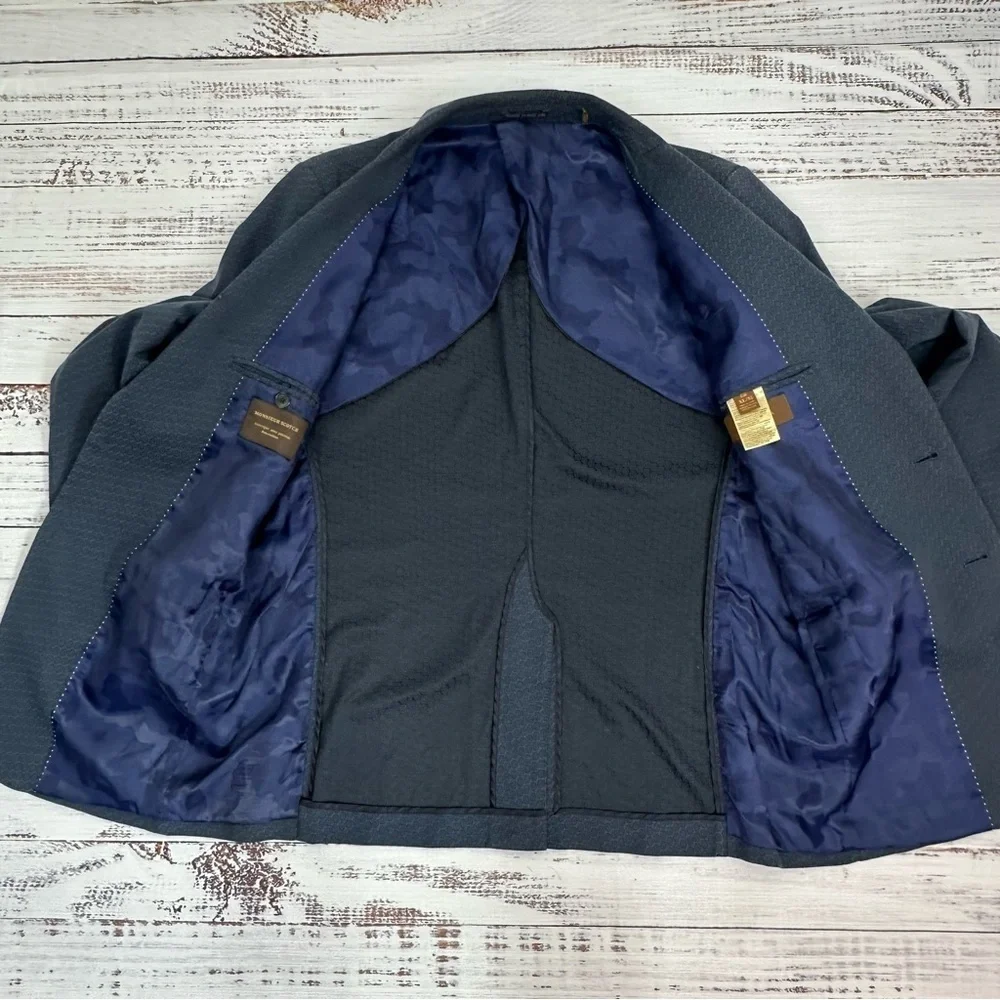 Scotch & Soda Men’s Size XL / 52 ( US 42 ) Navy Blue Print Blazer
